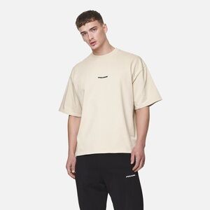 PEDAGOR MEN LOGO BOXY TEE WASHED DESERT SAND BLACK GUM